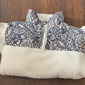 Vera Bradley Black and White Quilted Sherpa Jacket